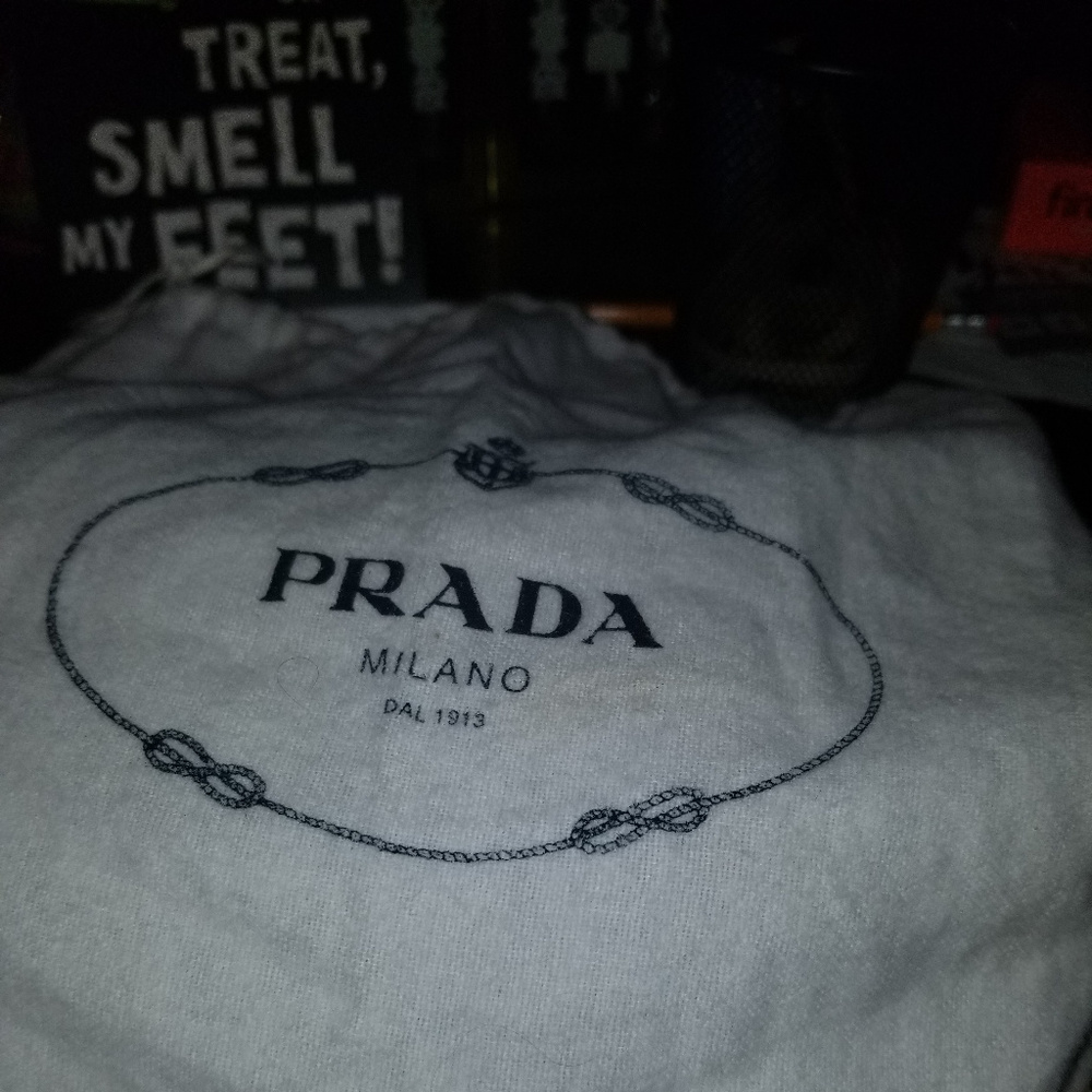 Prada Logo Jacquard mini clutch